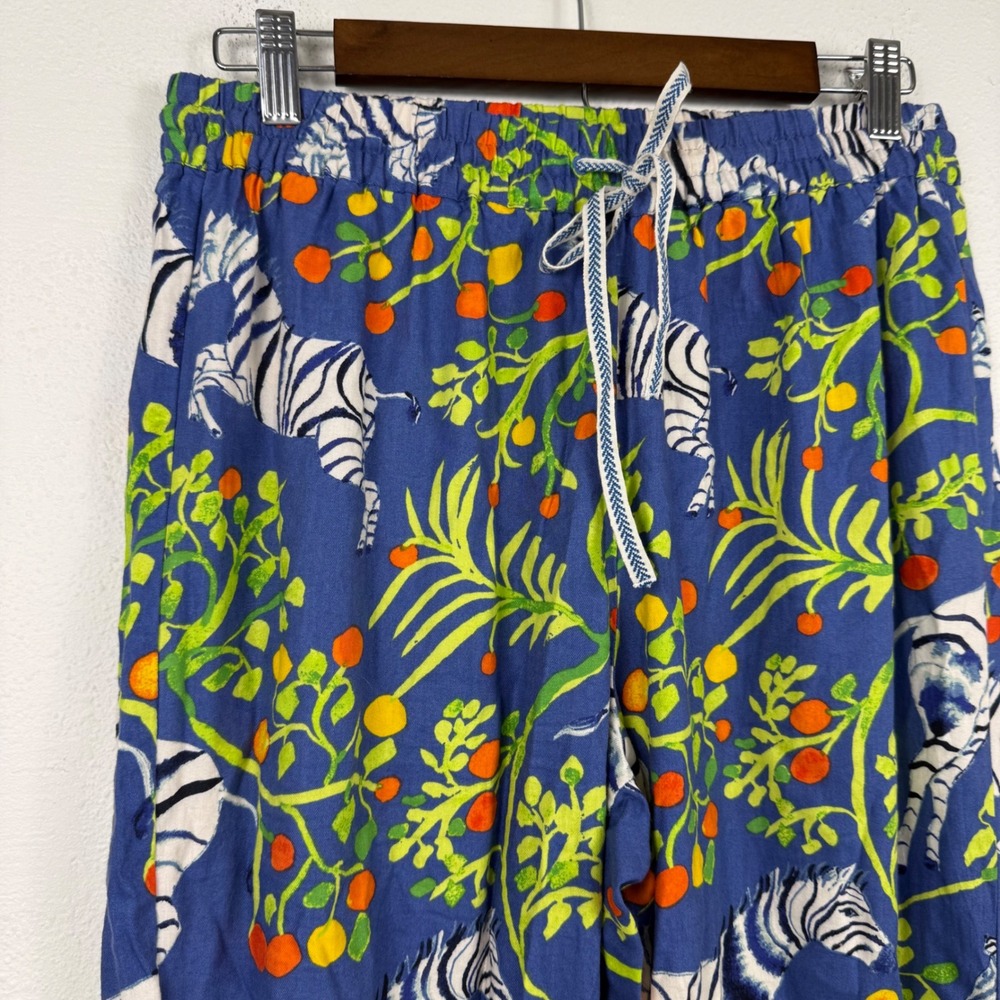 Olivia Wendel Anthropologie Zebra Jungle Print Pajama Pants Blue Small OB1588243 - Picture 4 of 9